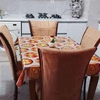یکدست میز ناهار خوری و جلو مبلی و میز عسلی