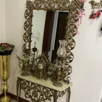 آینه و شمعدان برنز