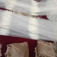 پرده تور شایندار  ۳عدد با دستک مخمل|پرده، رانر، رومیزی|تربت جام, شهرک آزادگان|دیوار
