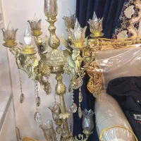 لوستر برنجی ۱۰ شاخه  کنار سالونی|لوستر و چراغ آویز|بیرجند, |دیوار