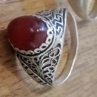 انگشتر نقره نگین عقیق وباباغوری|جواهرات|اسفراین, |دیوار