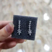گوشواره میخی اویز نقره اصلی