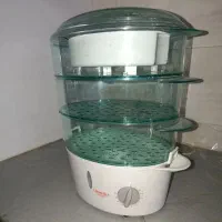 بخارپز نو حتی یکبار هم استفاده نشده کارتن داره