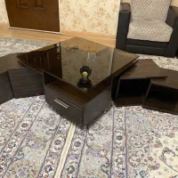 میز جلو مبل راحتی همراه کشو و میز عسلی