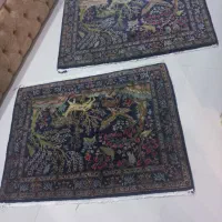 دو تخته فرش پادری یاپشتی دستبافت نایاب،طرح شکارگاه