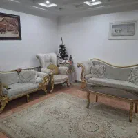 میز ناهار خوری چوبی 7 نفره همرا با مبل چوبی