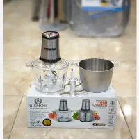 خردکن 3لیتری برند ریسمون دو کاسه پیرکس و استیل