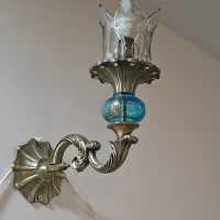 فروش فوری دو عدد لوستر برنجی و دیوارکوب ست|لوستر و چراغ آویز|تهران, مینابی|دیوار