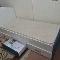 تخت با تشک - ۳ کشو و طبقات کتاب