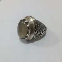 انگشتر عقیق نباتی یمنی کم یاب ، رکاب دستساز