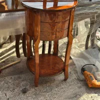 میز تلفن مازول چوبی برنزی