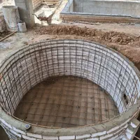 اسکلت فلزی ،آرماتوربندی. استخر و سوله