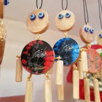 آویز ماشین آدمک چوبی چشم زخم|صنایع دستی و سایر لوازم تزئینی|فراشبند, |دیوار