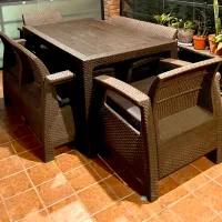 مبلو میز ناهارخوری ۶نفره باغی ویلایی درحد نو