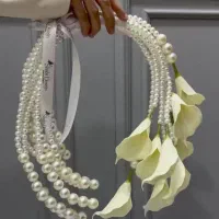 دسته گل مرواریدی عروس، دست ساز و ماندگار|گل مصنوعی|تهران, دهقان|دیوار