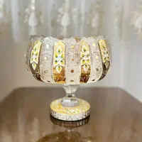 ظروف کریستال شکلات آجیل میوه خوری سبد طلاکوب چک|ظروف سرو و پذیرایی|تبریز, |دیوار