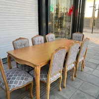 مبل ۹ نفره و نهار خوری ۸ نفره فرانسوی حصیری|مبلمان خانگی و میز عسلی|آفتاب, |دیوار