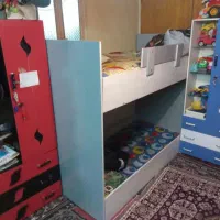 تخت خواب دو طبقه چوبی|تخت و سرویس خواب|ملایر, |دیوار