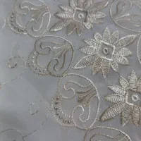 پرده حریر خامه دوزی