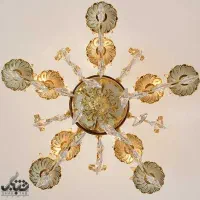 فروش لوستر آویز ۵شاخه ۱۰ شعله کرم طلایی|لوستر و چراغ آویز|میمه, |دیوار