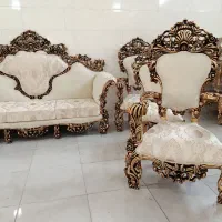 مبل سلطنتی 9نفره پنچشیری تمام چوب راش با جلو مبلی|مبلمان خانگی و میز عسلی|تبریز, |دیوار