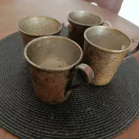 ۴ عدد لیوان مسی قدیمی|ظروف سرو و پذیرایی|ساری, |دیوار