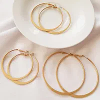 گوشواره حلقهای سه جفتی طلایی|بدلیجات|قزوین, |دیوار