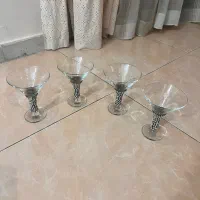 ۴ عدد لیوان گیلاسی نگین دار