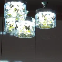 لوستر زیبا و کریستالی سه کنتاکی سه رنگ|لوستر و چراغ آویز|پیشوا, |دیوار