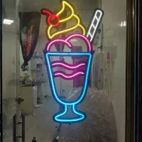 تابلو کامپوزیت آبمیوه بستنی و نئون|فروشگاه و مغازه|ری, حمزه‌آباد|دیوار