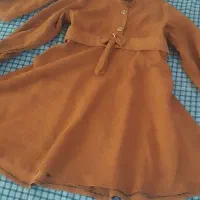 پیراهن پاییزی همراه کلاه وکیف