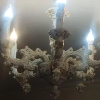 سه عدد لوستر ۶ شاخه + سه تک شاخه ۳شعله آنتیک