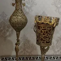 گلدان و سطل وجای دستمال وظرف شرینی برنجی اصل