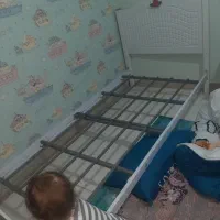 تخت یک نفره به همراه آینه و دراور ۴ کشو|تخت و سرویس خواب|مشکیندشت, |دیوار