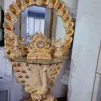 آینه و شمعدان و ساعت طرح طاووس