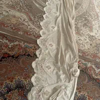 یه جفت یالان پرده  گلدوزی شده کرمی