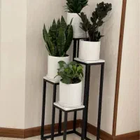 استند گل گلدان فلزی مدل پلکانی MDF