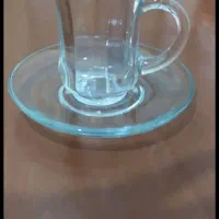 استکان کمر باریک با بشقاب