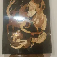 تابلو منبت شاهنامه روی چوب