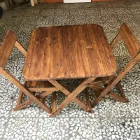 میز صندلی چوبی تاشو|میز و صندلی غذاخوری|ساری, |دیوار