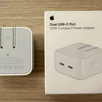 شارژر دیواری 35 وات اپل مدل DUAL USB-C PORT