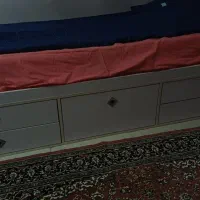 تخت خواب تک نفره در حد نو + کشو های جادار + تشک|تخت و سرویس خواب|تهران, گرگان|دیوار
