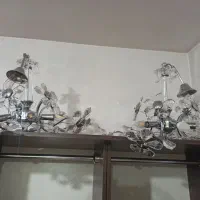 دو عدد لوستر|لوستر و چراغ آویز|بومهن, |دیوار