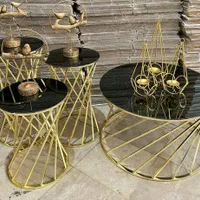 عسلی پیچک جلو مبلی و عسلی پایه فلزی طلایی مدل پیچک