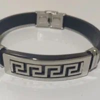 دستبند مردانه چرم و استیل مناسب هدیه