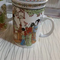 لیوان دمنوش چینی 4 عدد|قوری، کتری، قهوهساز دستی|قائن, |دیوار