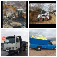 حمل نخاله با ماشین بادسان خاور نیسان بابکت و کارگر