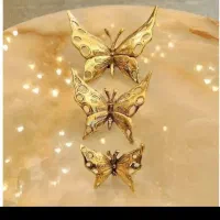 پروانه دیوار کوب سه تایی برنز