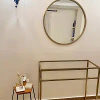 اینه و کنسول استیل نگیر (پینترستی)همراه با شیشه|بوفه، ویترین، کنسول|تهران, قلهک|دیوار