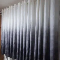 پرده طوسی سفیدضخیم